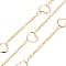 PVD Vacuum Plating 304 Stainless Steel Heart Link Cable Chains, Soldered, with Spool, Golden, 3x2x0.5mm