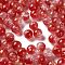 Transparent Crackle Acrylic Beads, Drawbench Style, Round, Two Tone, Dark Red, 10x9.5mm, Hole: 2mm, 909pcs/500g