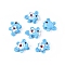 Handmade Lampwork Bumpy Beads Strands, Goldfish with Flower, Light Sky Blue, 16.5~17.5x20.5~23x10~12mm, Hole: 1.6~2mm, about 30pcs/strand, 15.75''(40cm)
