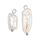 Natural Freshwater Pearl Keshi Pearl Pendants, Nuggets Charms, with 304 Stainless Steel Loops, White, Stainless Steel Color, 21.5~22.5x8~9x5.5mm, Hole: 1.8~2.5mm