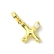Rack Plating Brass with ABS Plastic Pearl European Dangle Charms, Large Hole Pendants, Long-Lasting Plated, Lead Free & Cadmium Free, Real 18K Gold Plated, Letter X, 25mm long, hole: 5mm, pendant: 17x12x5mm