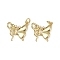Brass Micro Pave Cubic Zirconia Pendants, Butterfly Charms, with Jump Ring, Long-Lasting Plated, Cadmium Free & Lead Free, Rack Plating, Real 18K Gold Plated, 21x19x3mm, Hole: 3mm