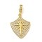 Rack Plating Brass Micro Pave Cubic Zirconia Pendants, Long-Lasting Plated, Cadmium Free & Lead Free, Real 18K Gold Plated, Star, 25.5x19.5x4mm, Hole: 3x5mm