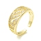 Clear Cubic Zirconia Hollow Open Cuff Ring for Women, Cadmium Free & Lead Free, Real 18K Gold Plated, US Size 6 1/2(16.9mm)