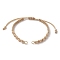 Polyester Braided Bead Bracelet Making, with 304 Stainless Steel Open Jump Rings, BurlyWood, 10-1/4x1/4x1/8 inch(26x0.5x0.4cm)