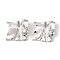 Brass Stud Earrings for Women, Lead Free & Cadmium Free, Platinum, 43x39.5mm