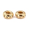 Brass Micro Pave Clear Cubic Zirconia Beads, Long-Lasting Plated, Cadmium Free & Lead Free, Rondelle with Star, Real 18K Gold Plated, 5.5x2.5mm, Hole: 2mm