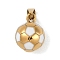 Trendy Necklace Findings 304 Stainless Steel FootBall/Soccer Ball Pendants, Golden, White, 15x11mm, Hole: 3x6mm