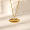 Flamboyant Stainless Steel Lip Pendnat Necklaces for Women, Real 18K Gold Plated, 16.34 inch(41.5cm)