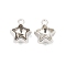 Rack Plating Alloy Rhinestone Pendants, Cadmium Free & Lead Free, Star, Clear, 12.5x10x7mm, Hole: 1.6mm
