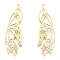 201 Stainless Steel Pendants, Outline Charms, Hand with Star & Sun, Real 18K Gold Plated, 48x17x1mm, Hole: 1.6mm
