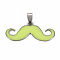 201 Stainless Steel Enamel Pendants, Museache, Green Yellow, 16.5~17.5x39.5~40.5x2mm, Hole: 8x4mm