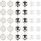 arricraft 30 Sets 14mm Round Cabochon Tray Connector, 30 Pcs Bezel Pendant Trays Setting and 30 Pcs Glass Cabochon for DIY Pendant Jewelry Making (Platinum)