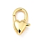 Brass Heart Lobster Claw Clasps, Parrot Trigger Clasps Jewelry Making Findings, Cadmium Free & Lead Free, Long-Lasting Plated, Real 18K Gold Plated, 14x8.5x4mm, Hole: 1.4mm