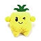 Lovely Pineapple Non Woven Fabric Brooch, Iron Pin, with PP Cotton Stuffing, Yellow, 79x72x26mm