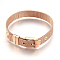 304 Stainless Steel Watch Bands, Watch Belt Fit Slide Charms, Rose Gold Plated, 8-1/2 inch(21.5cm), 10mm