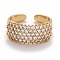 Brass Micro Pave Clear Cubic Zirconia Cuff Rings, Open Rings, Wide Band Rings, Long-Lasting Plated, Golden, US Size 8, Inner Diameter: 18mm