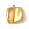 304 Stainless Steel Pendants, Square Charm, Real 18K Gold Plated, 27x24x5.5mm, Hole: 2mm