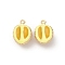 Brass Enamel Charms, Cadmium Free & Nickel Free & Lead Free, Fruit Charm, Real 18K Gold Plated, Durian, 16x11.5x8mm, Hole: 1.4mm