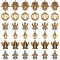 60PCS 6Style Angel Tibetan Style Alloy Pendants, Antique Bronze, 18~23.5x13~20x1~5.5mm, Hole: 1.5~2mm
