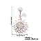 Chic Flower Brass Full Crystal Rhinestone Curved Barbell Belly Button Rings with Shiny Delicate Design, Platinum, 33x19mm
