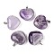 Natural Amethyst Pendants, Heart Charms, with 201 Stainless Steel Snap on Bails, Stainless Steel Color, 26~28x27.5~29x10~12mm, Hole: 7x2mm