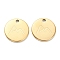 Ion Plating(IP) 304 Stainless Steel Charms, Flat Round with Mountain, Real 18K Gold Plated, 11.5x1mm, Hole: 1.5mm