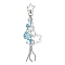 Luminous Jellyfish & Whale Acrylic & Glass Pendant Decooration, Star Zinc Alloy Swivel Lobster Clasps Charm, Platinum, 155mm