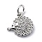 Brass Micro Pave Cubic Zirconia Charms, with Jump Ring, Cadmium Free & Lead Free, Hedgehog Charms, Platinum, 12x11.5x2.4mm, Hole: 3.2mm