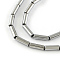 Tube Electroplated Non-magnetic Synthetic Hematite Beads Strands, Platinum Plated, 9x3mm, Hole: 1mm, about 45pcs/strand, 15.7 inch