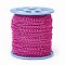 Iron Ball Chains, Soldered, with Spool, Electrophoresis, Deep Pink, 2.4mm, about 100yards/roll(91.44m/roll)