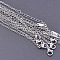 Stainless Steel Cable Chain Necklaces for DIY Jewelry Making Accessories, Stainless Steel Color, 0.06 inch(0.15cm)