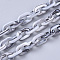 Acrylic Handmade Cable Chains, Imitation Gemstone Style, Oval, Gray, 15x10x3mm about about 39.37 inch(1m)/strand