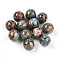 Resin Beads, Round, Two Tone, Medium Turquoise, 10mm, Hole: 2mm
