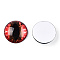 Glass Cabochons, Half Round with Evil Eye, Vertical Pupil, Tomato, 20x6.5mm
