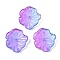 Transparent Glass Beads, Lotus Leaf, Baking Paint, Medium Orchid, 20x19.5x4.5~5mm, Hole: 1.2mm