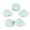 Handmade Porcelain Ceramic Beads, Bright Glazed Porcelain, Shell Shape, Light Cyan, 14x12x7.5~8mm, Hole: 2~2.5mm