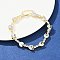 Brass Micro Pave Clear Cubic Zirconia Link Bracelets for Women, Heart, Rack Plating, Long-Lasting Plated, Lead Free & Cadmium Free, Real 18K Gold Plated, 6-7/8 inch(17.6cm)