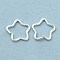Brass Open Linking Rings, Cadmium Free & Nickel Free & Lead Free, Star Rings, Silver, 24 Gauge, 8x8x0.5mm, Inner Diameter: 6mm