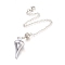 Brass Pointed Dowsing Pendulums, with Lobster Claw Clasps, Teardrop, Platinum, 223x2.5mm