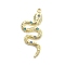 Snake Shape Alloy Rhinestone Pendants, Snake, 43x17x4.4mm, Hole: 2mm