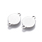 Tarnish Resistant 304 Stainless Steel Links connectors, Flat Round, Stainless Steel Color, 10x14.5x0.7mm, Hole: 1.2mm