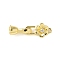 Brass Micro Pave Clear Cubic Zirconia Fold Over Clasps, Rack Plating, Long-Lasting Plated, Flower, Real 18K Gold Plated, 24.5x8.5x6.5mm, Hole: 1.2mm