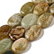 Natural Xiuyan Jade Beads Strands, Flat Oval, 20x15x7mm, Hole: 1.4mm, about 20pcs/strand, 15.75''(40cm)