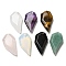 Natural & Synthetic Mixed Gemstone Pendants, Faceted Half Heart Charms, 27x14x5.5mm, Hole: 1.5mm