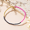 Colorful Glass Seed Round Beaded Stretch Bracelets for Women, Mixed Color, Inner Diameter: 6-7/8 inch(17.5cm)