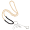 Wood & Flower Amazonite Beads Dress Zipper Helper, Zipper Puller Zip with Hook and Clasp, Lemon Chiffon, 525mm