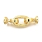 Rectangle Rack Plating Brass Fold Over Clasps, Long-lasting Plated, Lead Free & Cadmium Free, Real 18K Gold Plated, 34mm, Hole: 5mm
