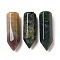 Natural Indian Agate Pointed Pendants, Faceted Bullet Shaped Charms, 20~20.5x6.5~7x6~6.5mm, Hole: 1.6mm