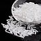 Glass Bugle Beads, Opaque Colours, White, 9x2mm, Hole: 0.5mm, about 7000pcs/bag